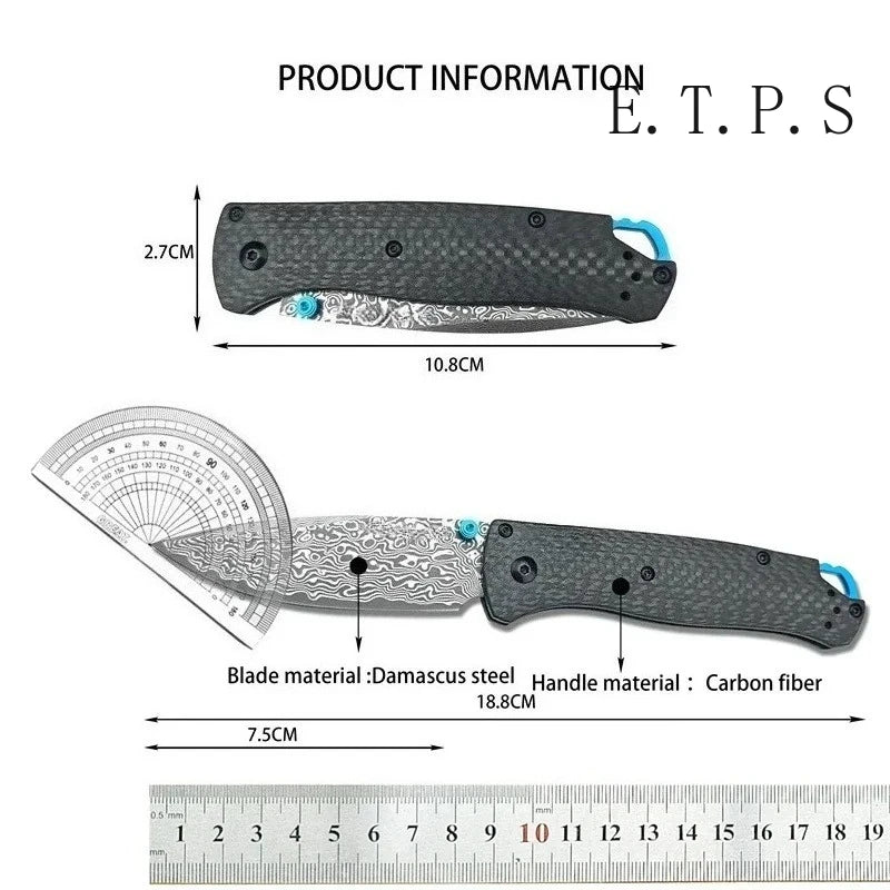 DIY Supplies Woodworking Bugout 535 Folding Pocket Knife Damascus Steel
