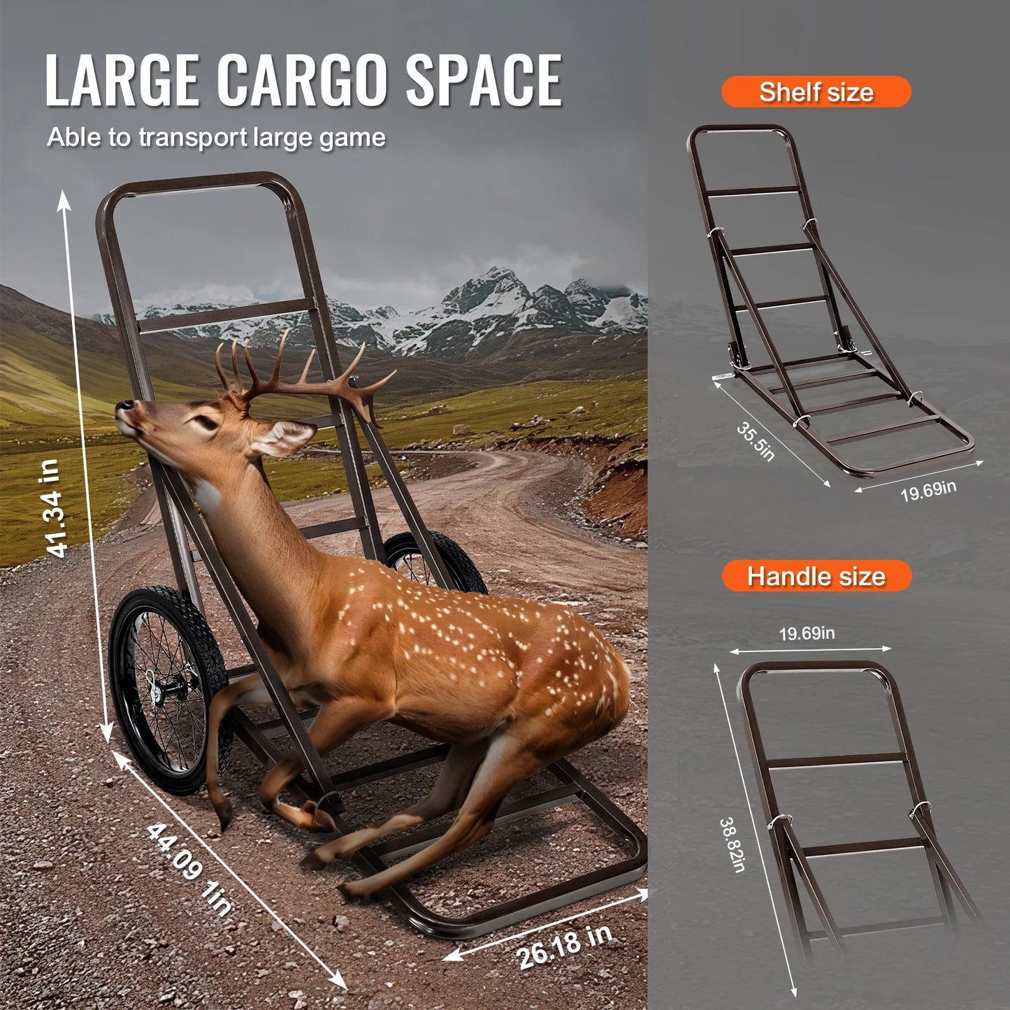 Deer Cart Folding Utility Cart For Hunting And Fishing Trips