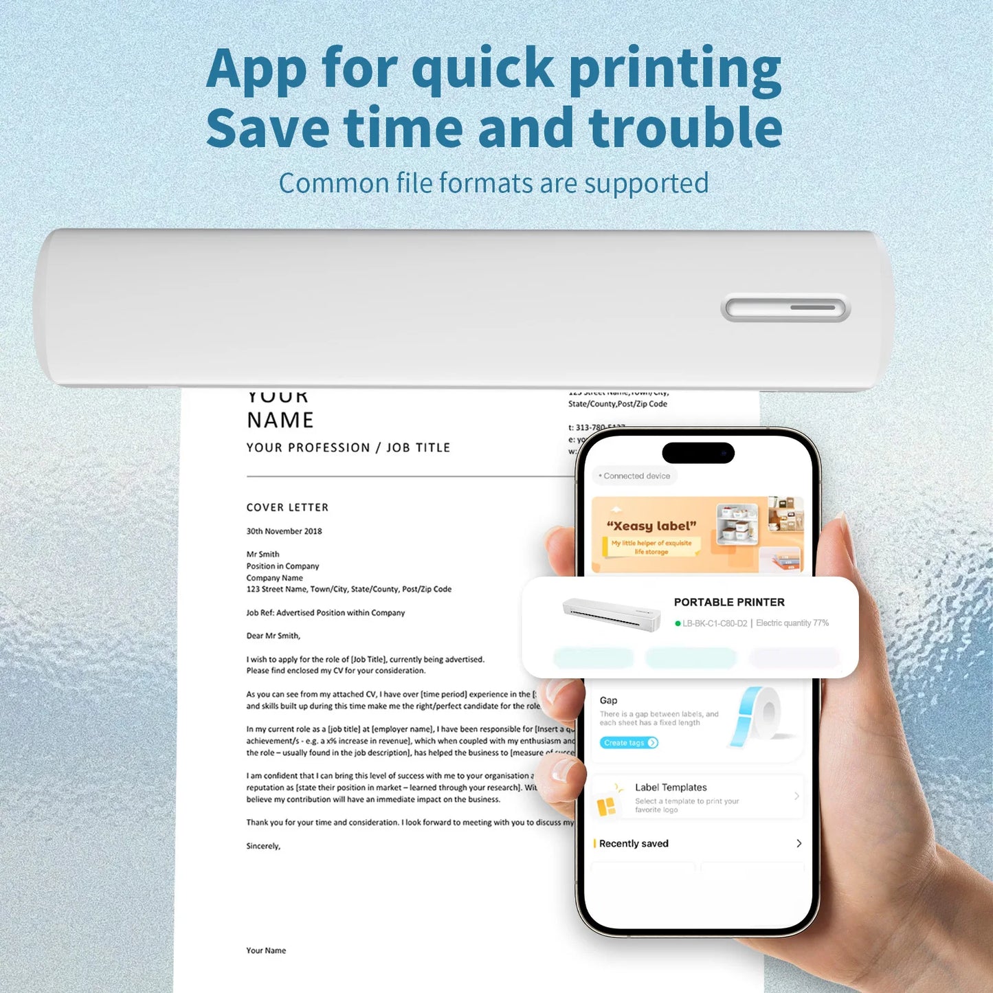 TakeYou Portable Inkless Thermal Printer for Android and iOS