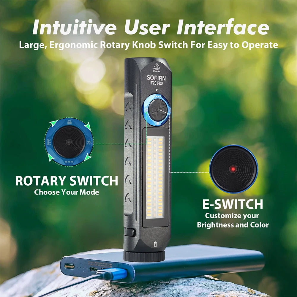Sofirn IF23 PRO RGB LED Flashlight USB Rechargeable Magnetic