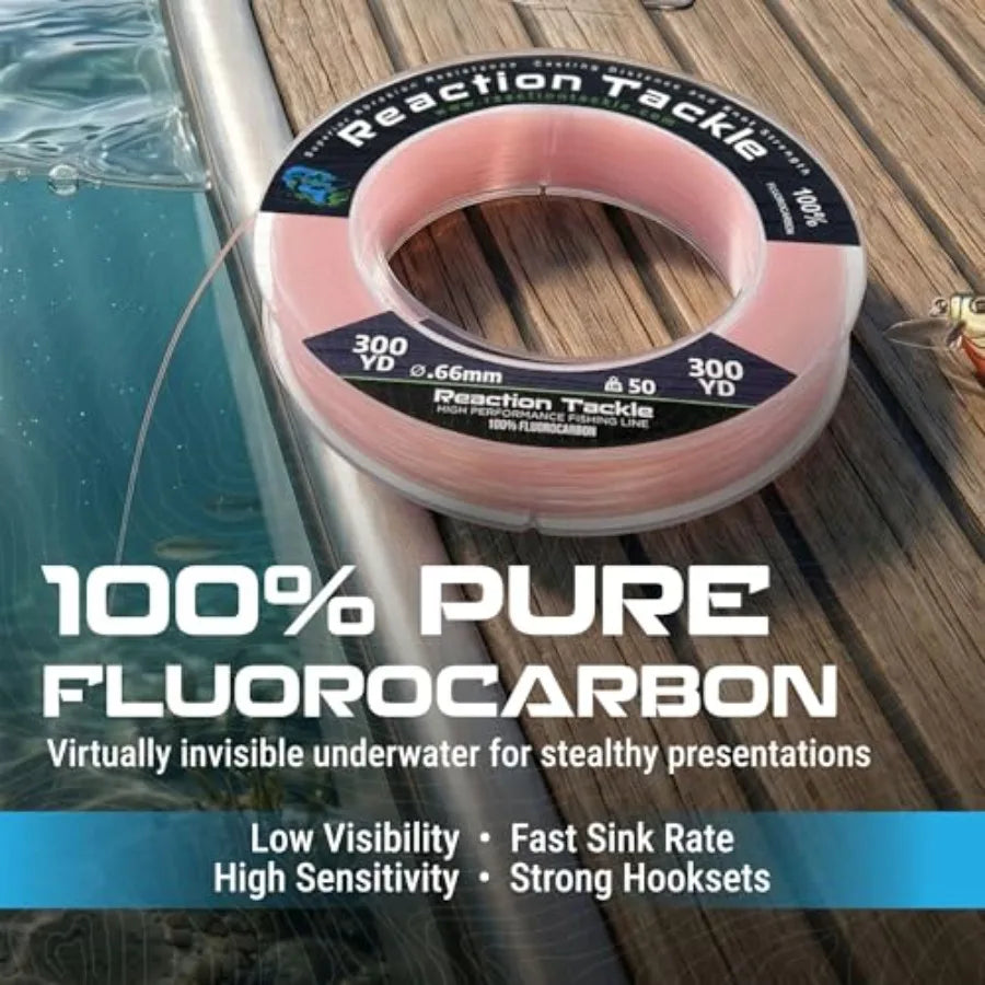 Fluorocarbon Fishing Line High Strength Abrasion-Resistant Saltwater Freshwater