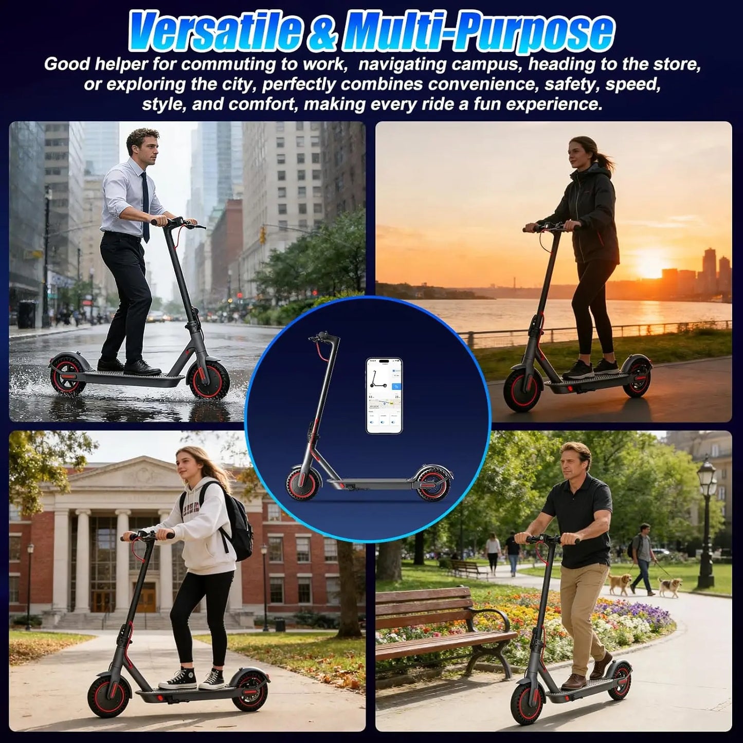 350W Folding Electric Scooter For Adults 36V Battery