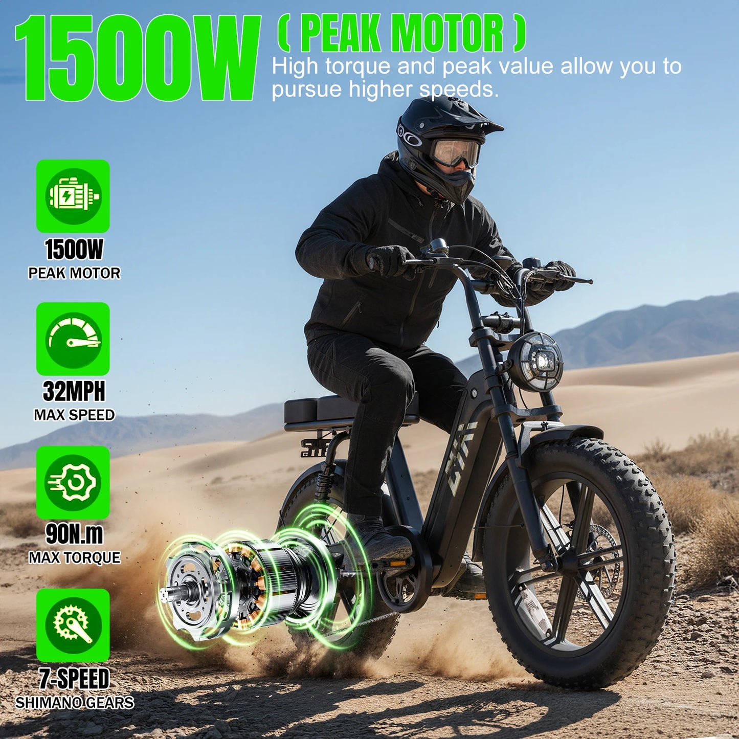 TS TST GRP LLC 1500W Electric Bike With 48V 15Ah Battery 28 MPH