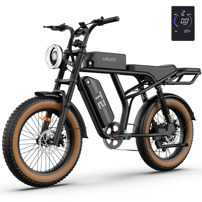 URLIFE T2 1500W Fat Tire Electric Bike 28MPH 48V Battery
