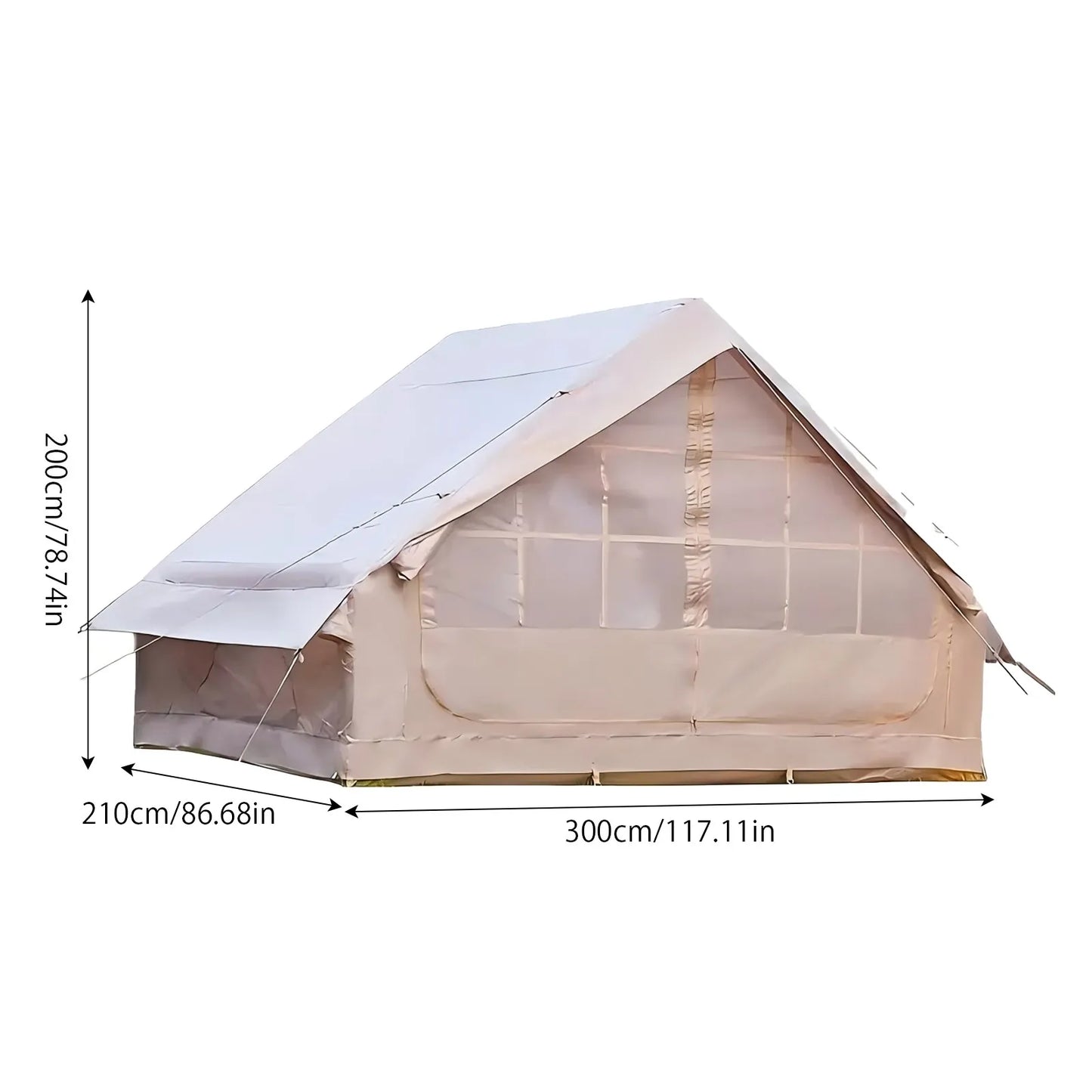 Large Inflatable Camping Tent With Skylight And Breathable Mesh Design