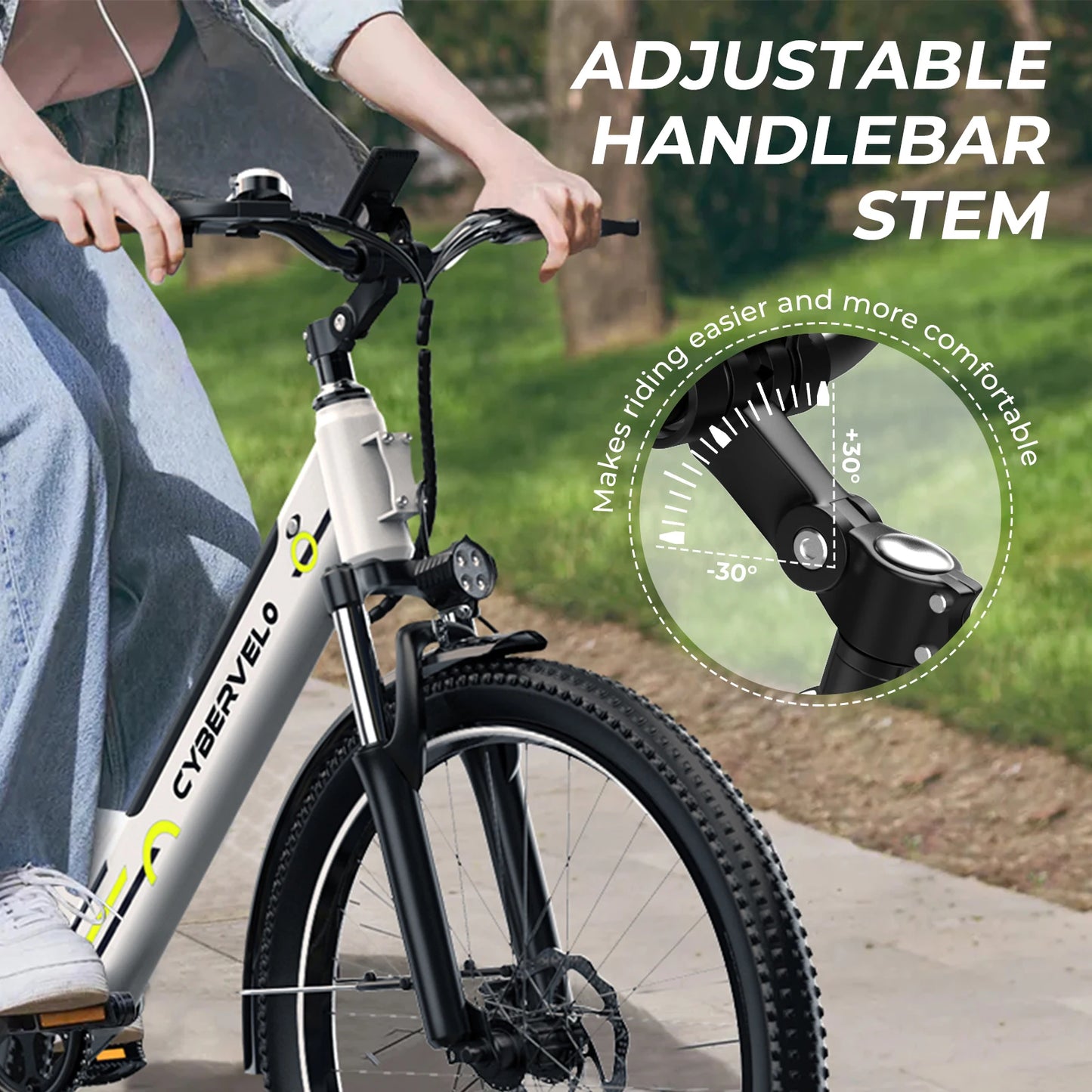 CYBERVELO Urban Commuter E-Bike With 1000W Peak Motor