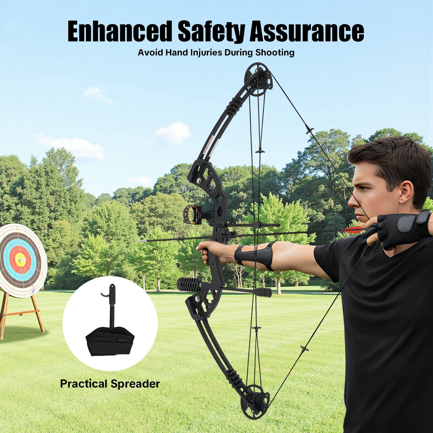 Compound Bow Set for Adults Right Hand with 12 Arrows