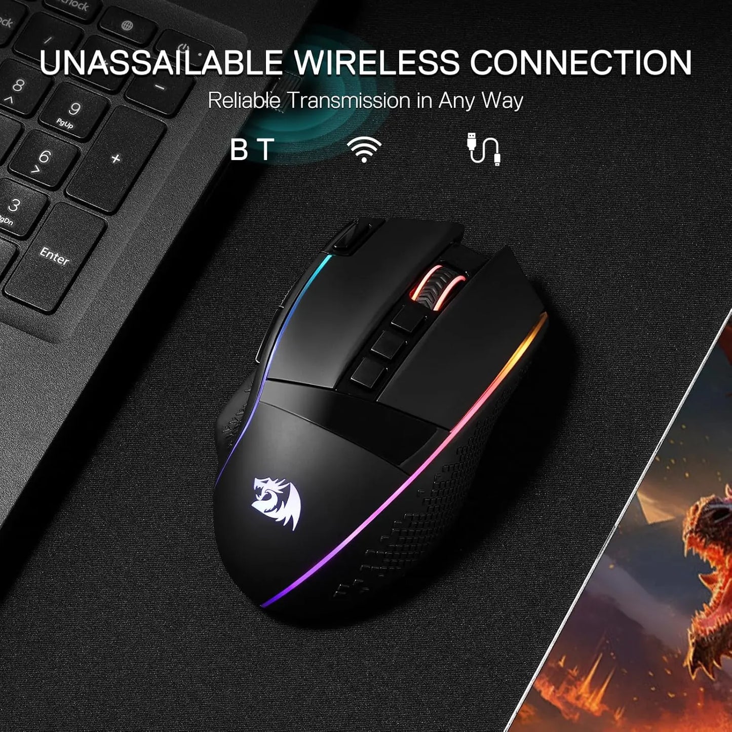 Redragon M991 Wireless Gaming Mouse 24600 DPI 3-Mode