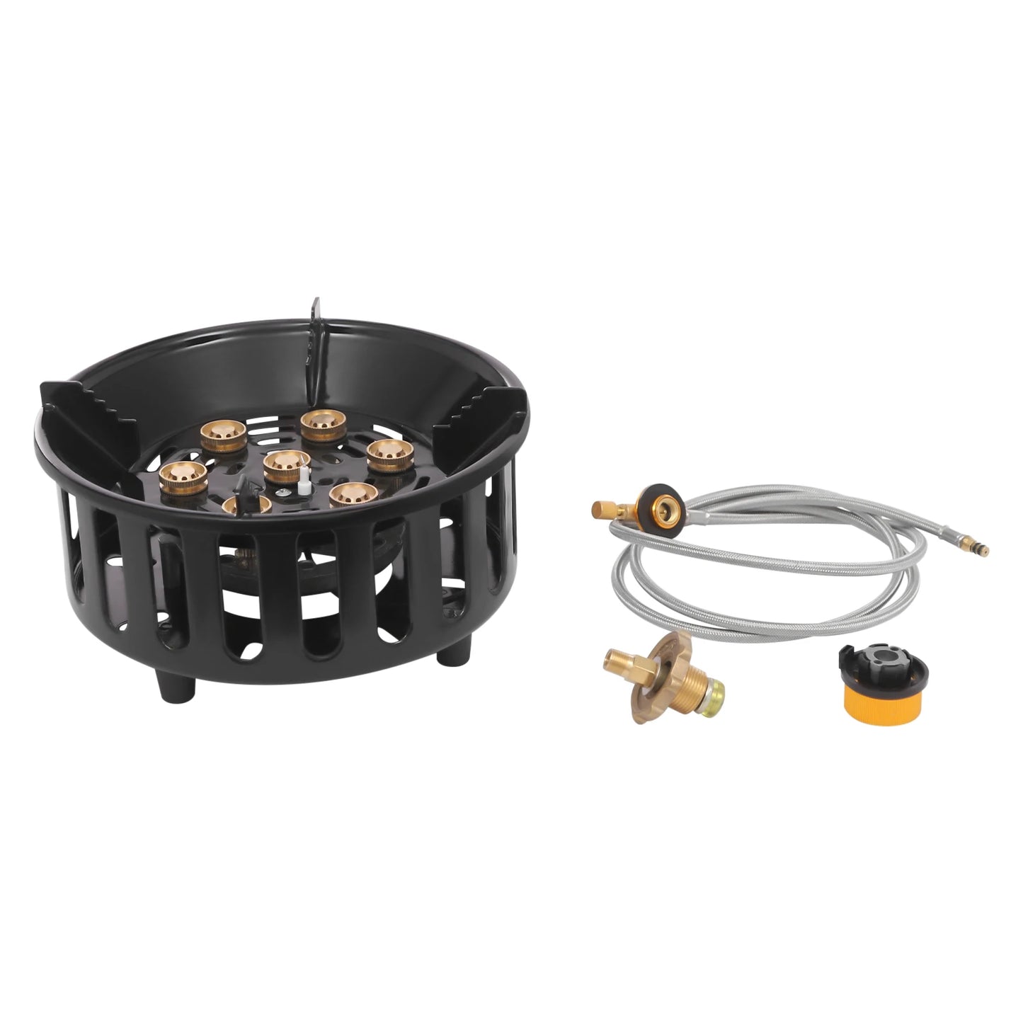 21000W Portable Butane Camping Stove With Two Adapters For Outdoor Frying