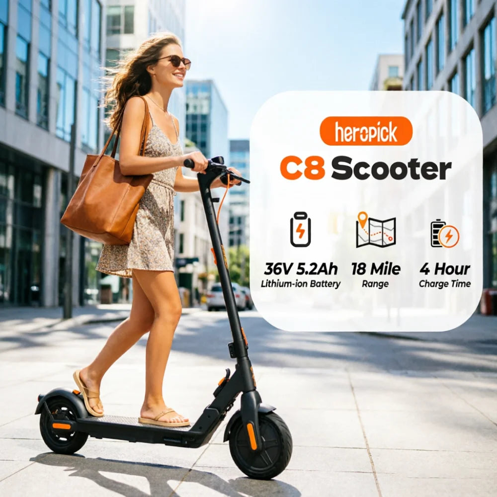 HeroPick C8 Adult Electric Scooter Foldable 350W 19mph