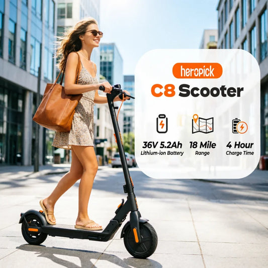 HeroPick C8 Adult Electric Scooter Foldable 350W 19mph