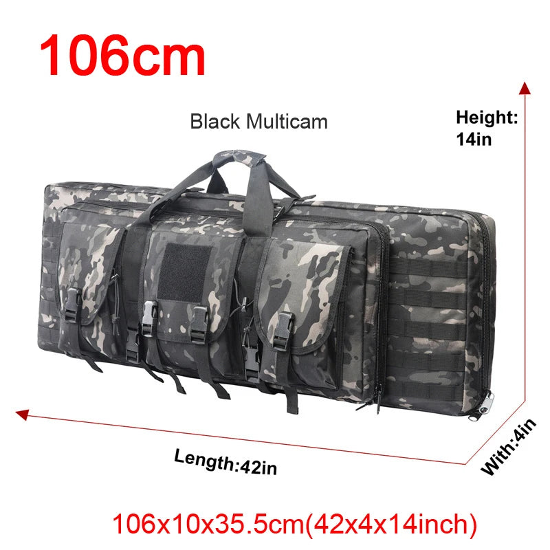LQARMY Tactical Double Rifle Case With Molle Rifle Bag