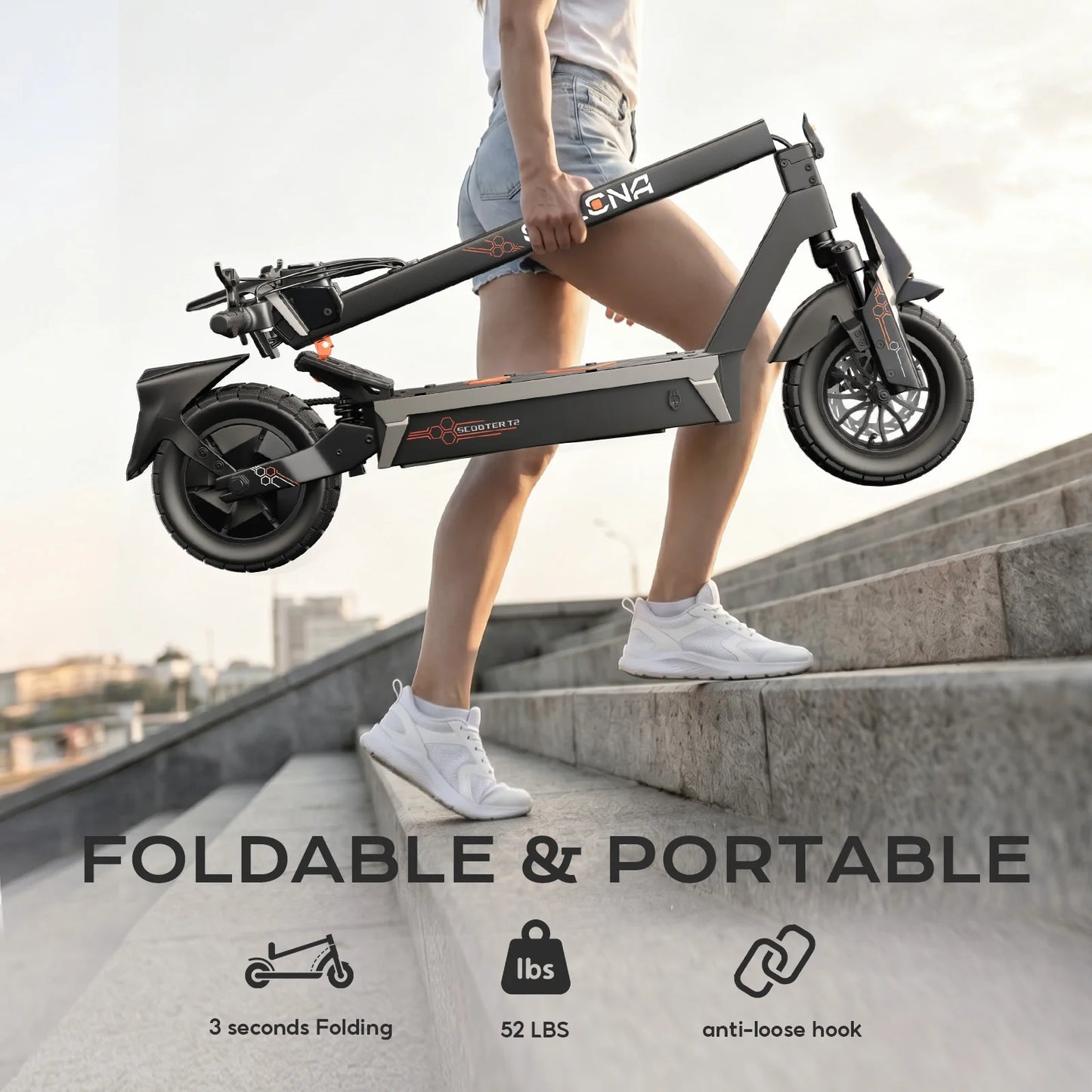 FENGQS ONECNA T2 1200W Foldable Electric Scooter Dual Motor