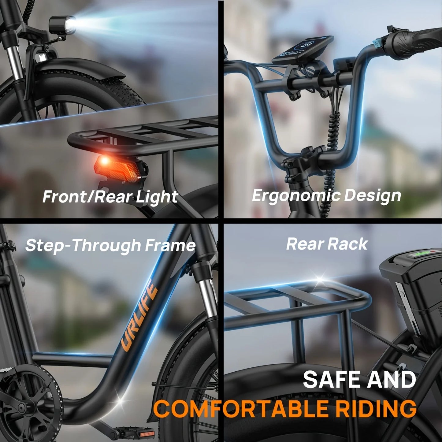 URLIFE 1000W E20 Electric Bike With Removable 48V 13Ah Battery