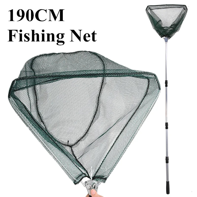 Telescopic Landing Net For Fly Fishing Folding Mesh Net
