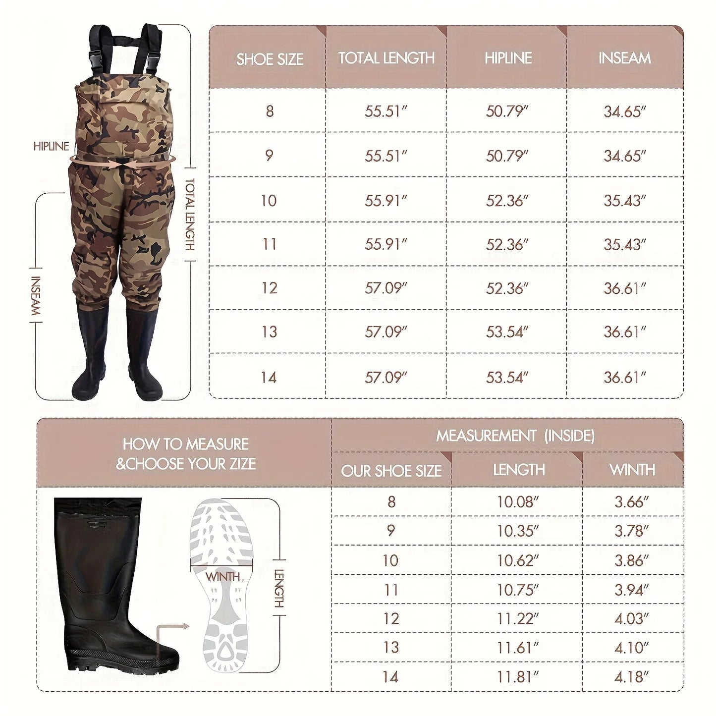 Unisex Lightweight 3-Ply Nylon Fishing Waders With Boots PVC Lining