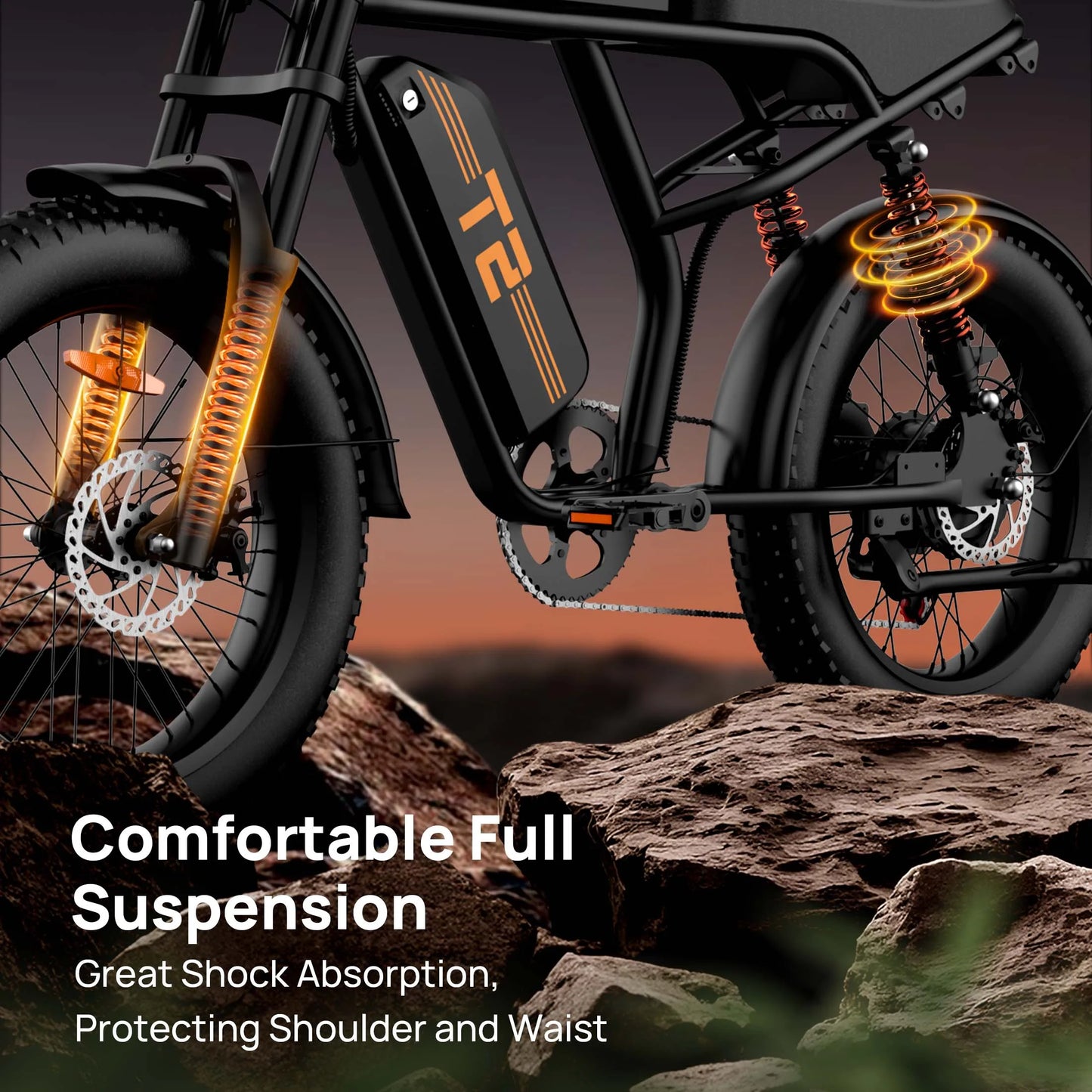URLIFE T2 1500W Fat Tire Electric Bike 28MPH 48V Battery