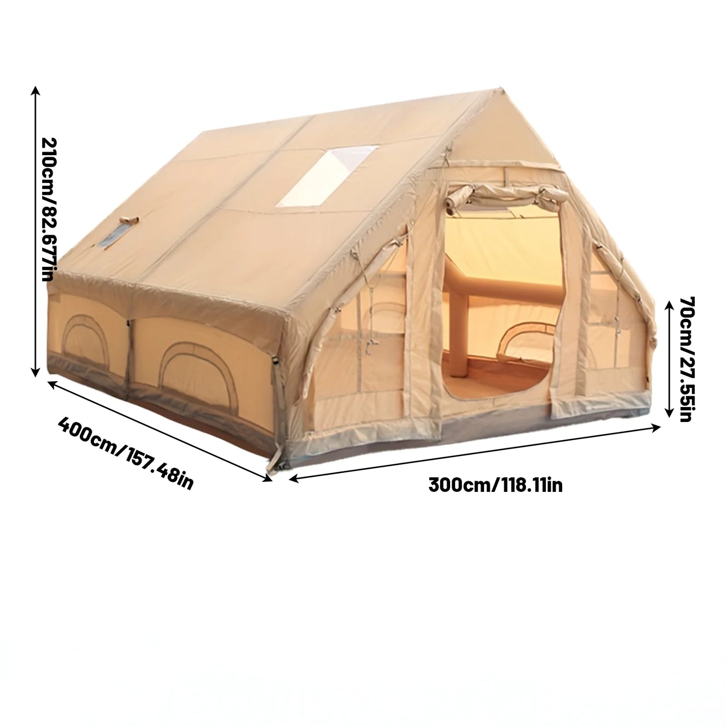 Inflatable Camping Tent With Skylight Quick Air Flow Breathable Mesh