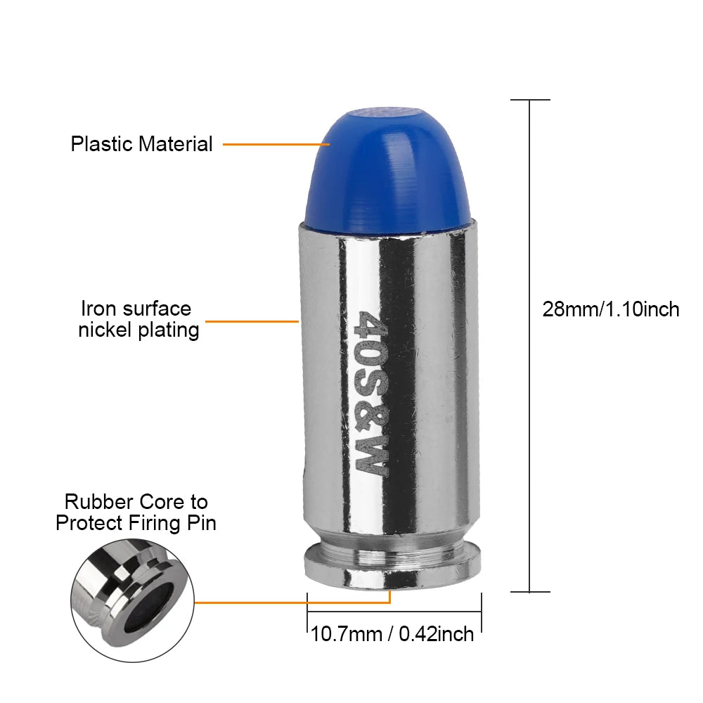 40S&W Dummy Rounds For Practice Training, 10 Pieces