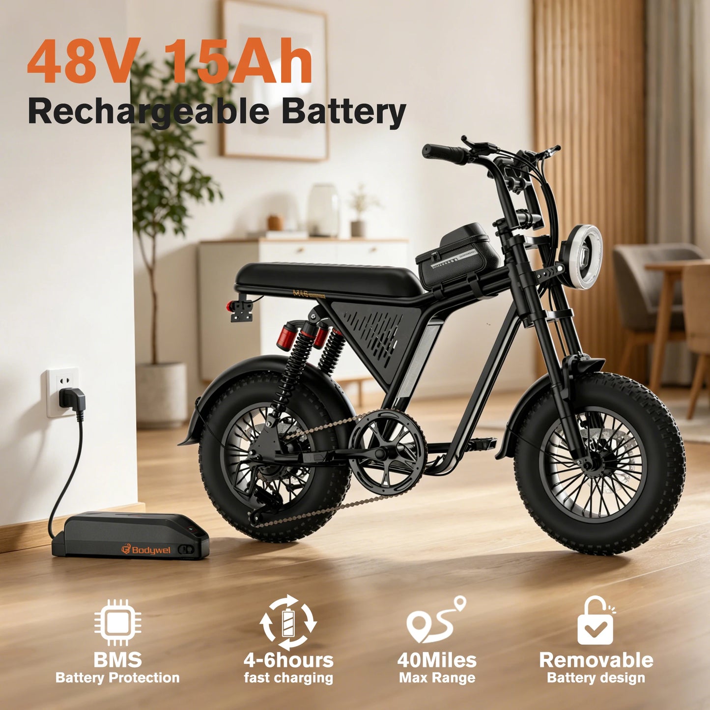 Bodywel M16 Fat Tire Electric Bike All Terrain Off Road