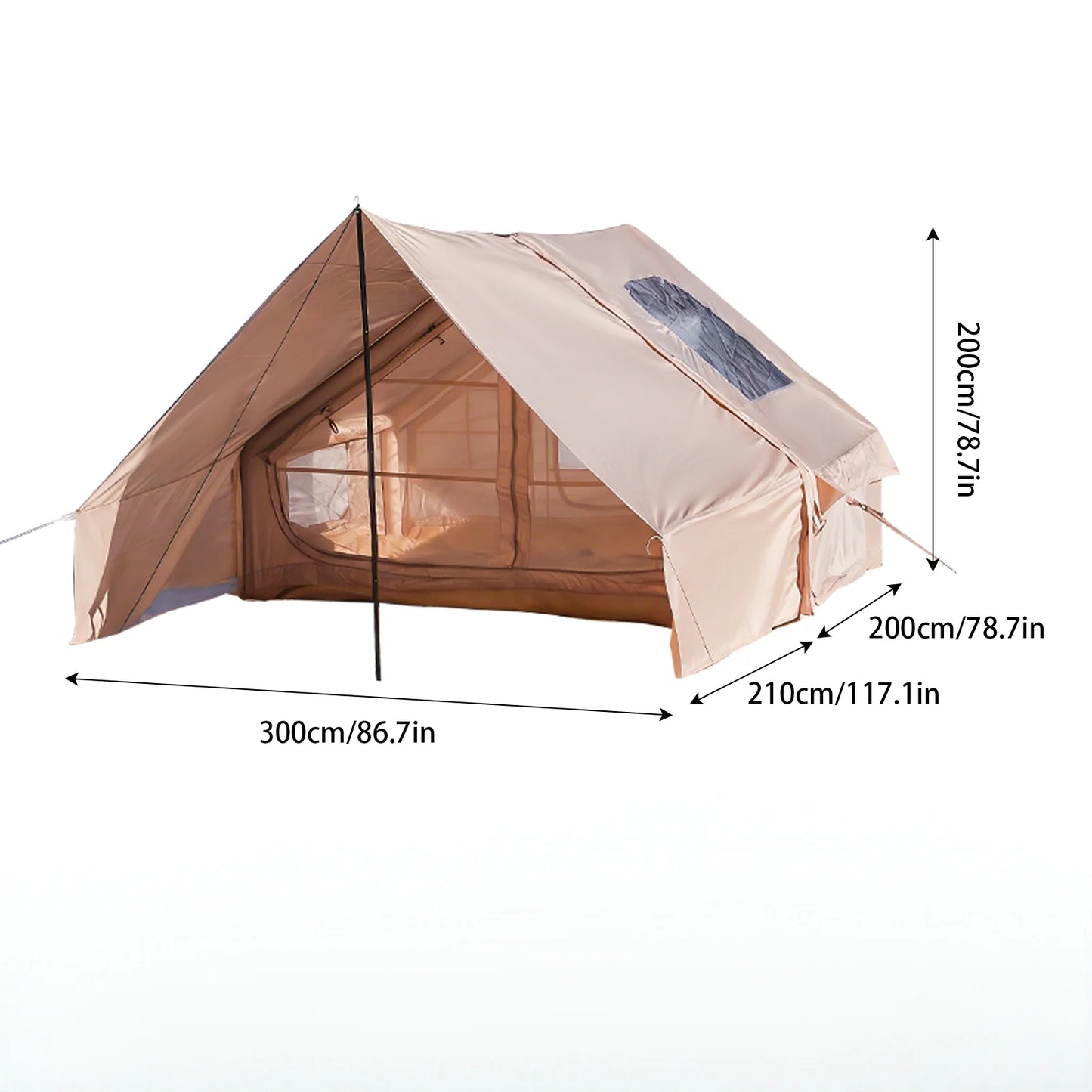 Large Inflatable Camping Tent With Skylight And Breathable Mesh Design