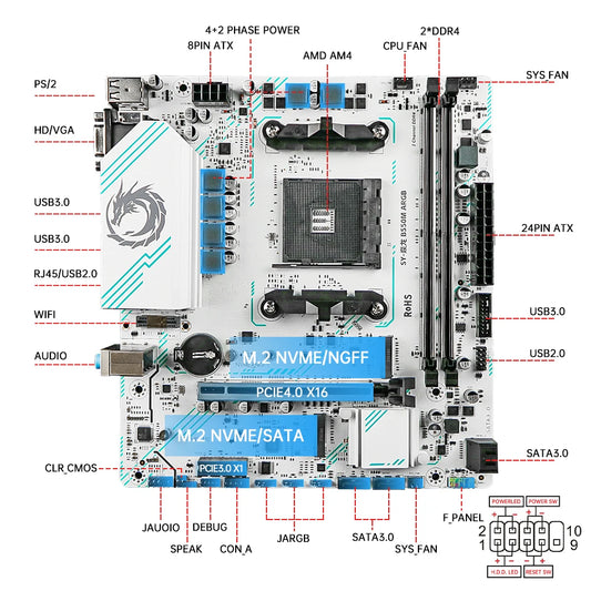 SOYO AMD B550M ARGB DDR4 Micro ATX Motherboard AM4