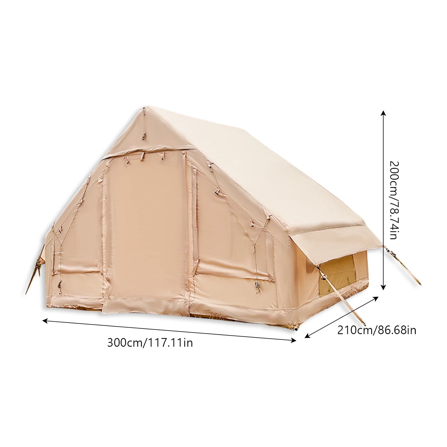 Pakicetus Inflatable Camping Tent Quick-Setup Air Frame 4-Season Stove Jack