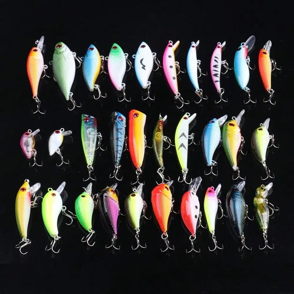Mini Fishing Lure Kit 30 Pcs Hard Bait Bass Freshwater