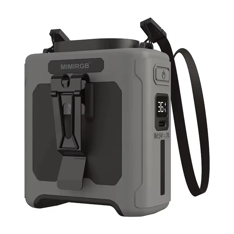 Portable 10000mAh Waist Clip Fan USB Rechargeable For Outdoors