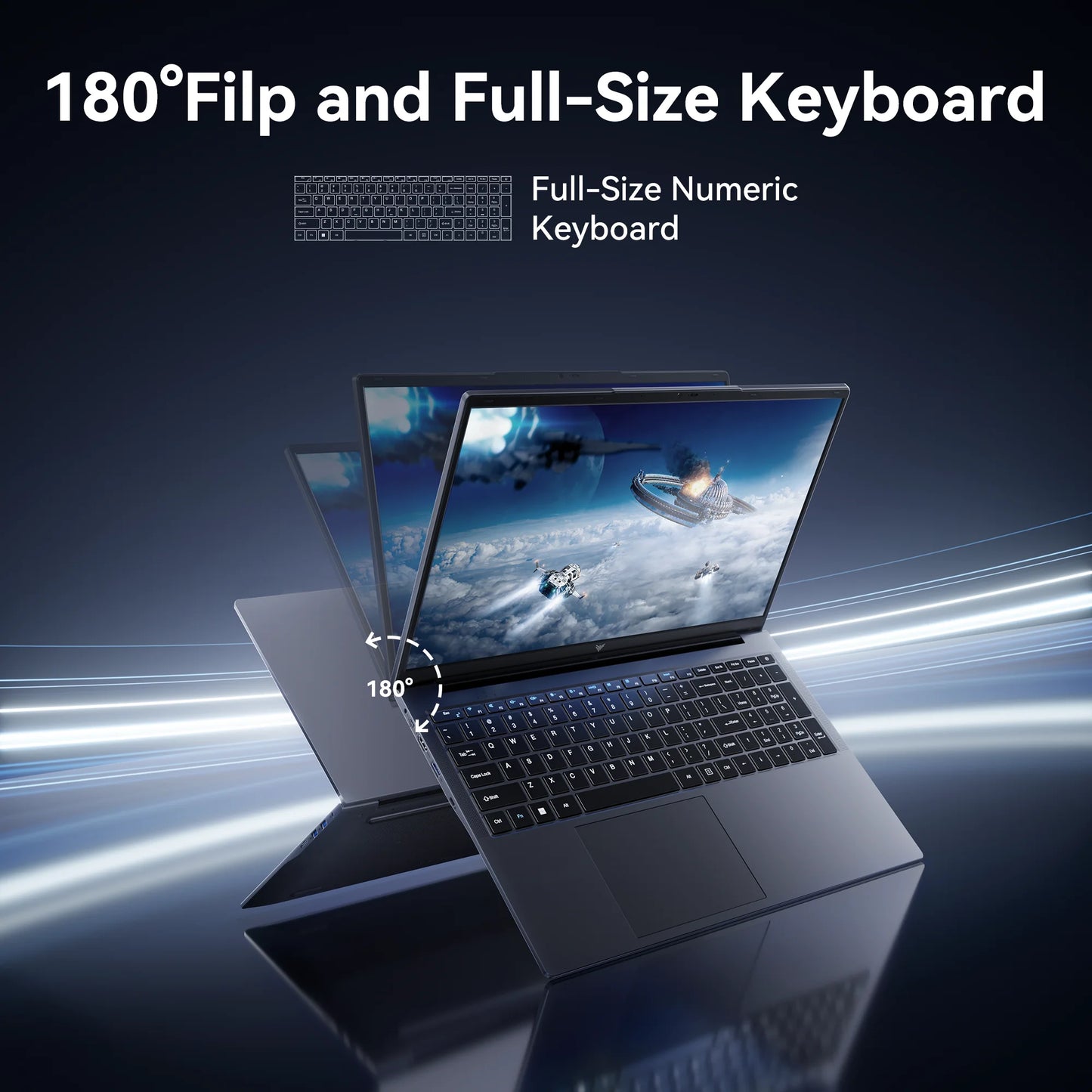 NIPOGI Laptop 16GB RAM 512GB SSD Windows 11 USB HDMI