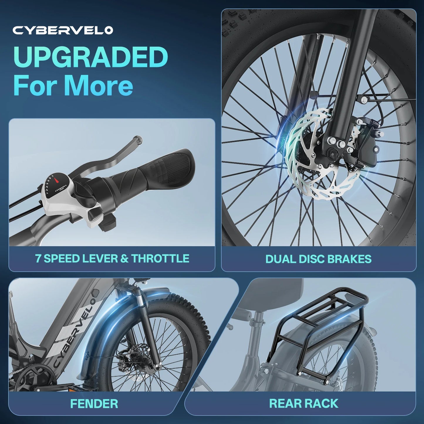 CYBERVELO EK12 1000W Electric Bicycle For Adults 48V 20Ah