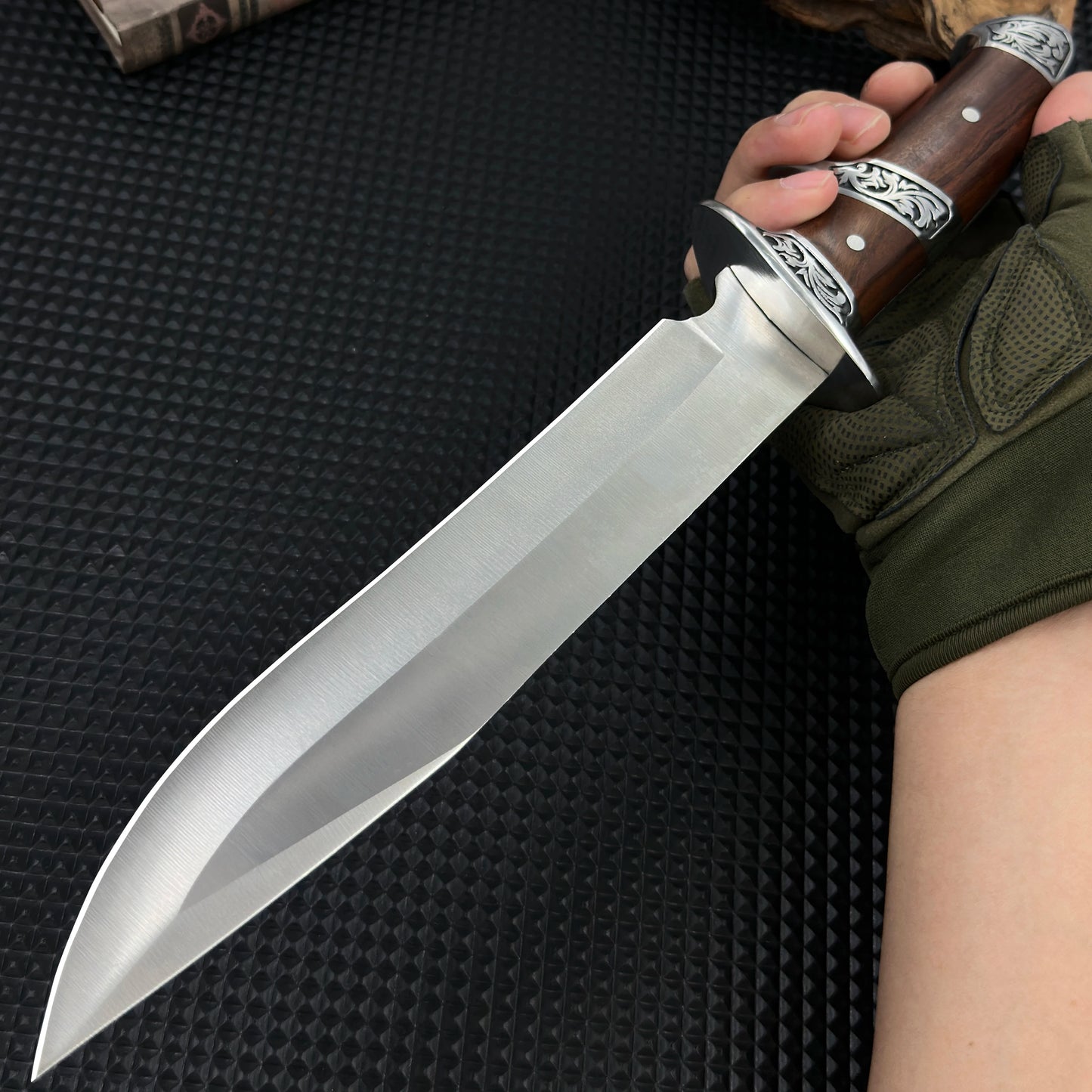 Gdekls DIY Supplies Wood Camping Knife With Stainless Steel Blade