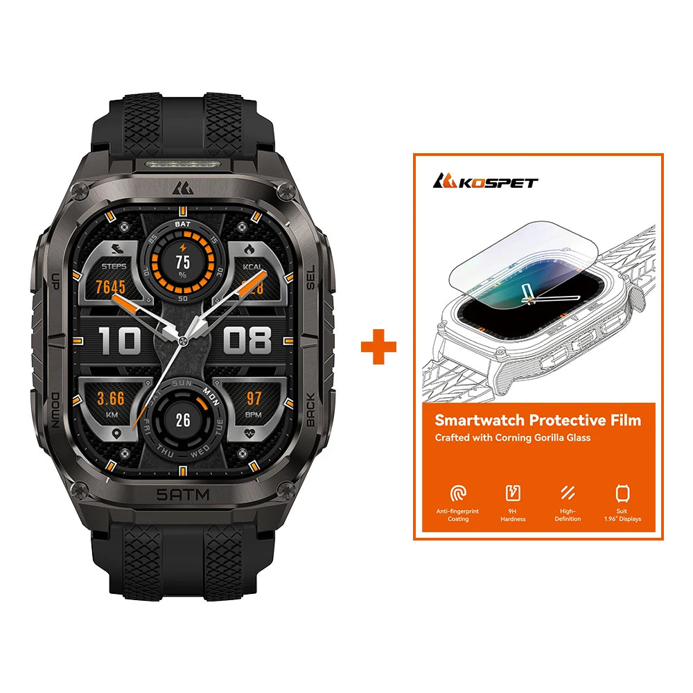 KOSPET Tank M4C Rugged Smartwatch Military GPS With Flashlight