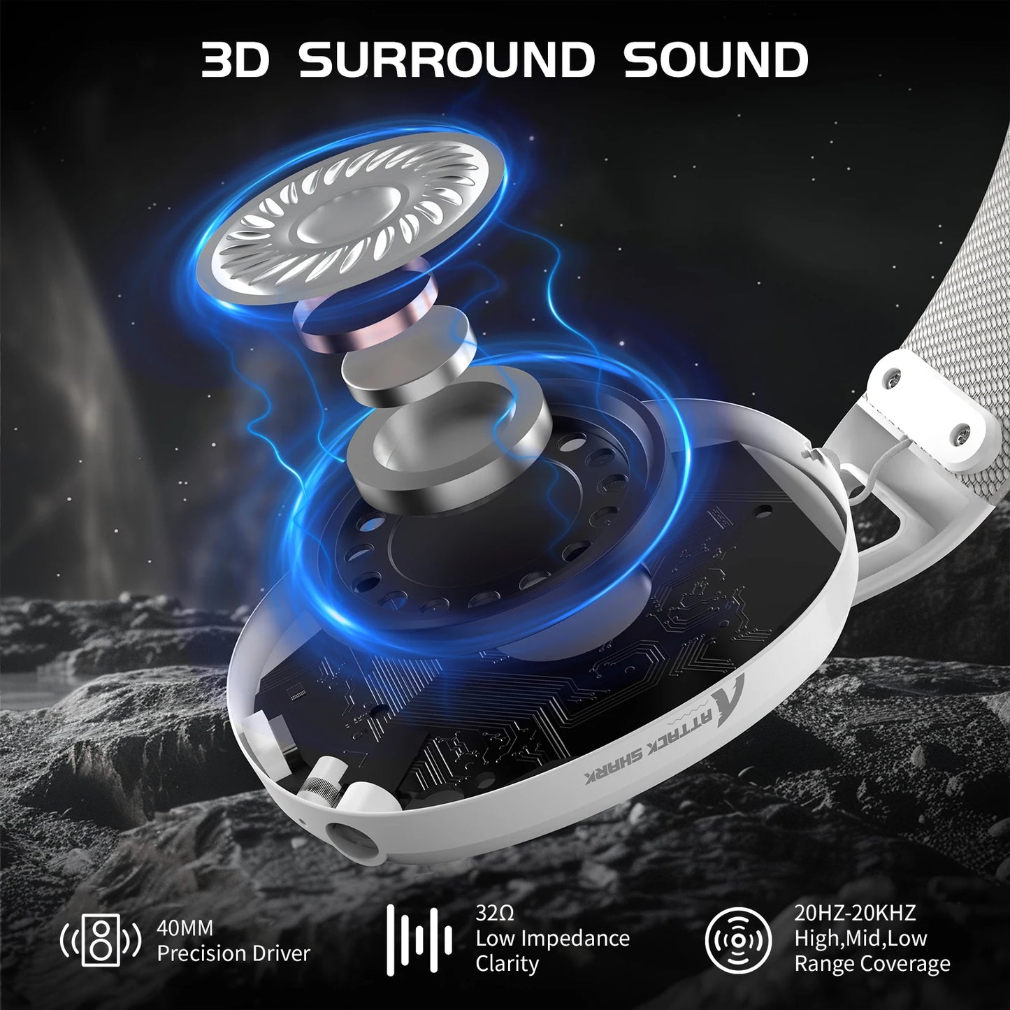 Attack Shark L80 Ultra-Light Wireless Gaming Headset for PC/PS4/PS5/Switch/Xbox