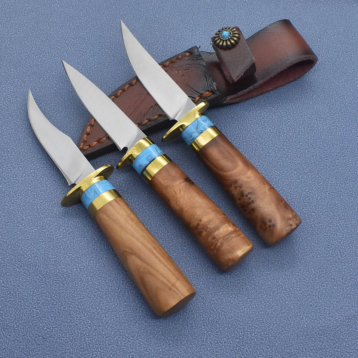 BlackDragon Outdoor Camping Knife With Wooden Handle Fixed Blade Survival