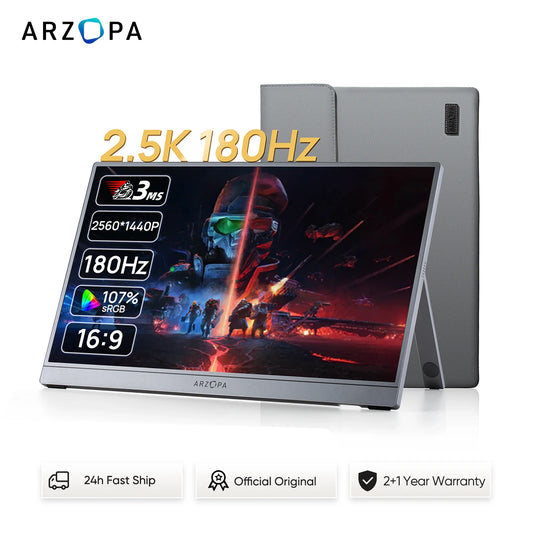 Arzopa Portable Monitor 2.5K 180Hz HDR IPS Second Screen