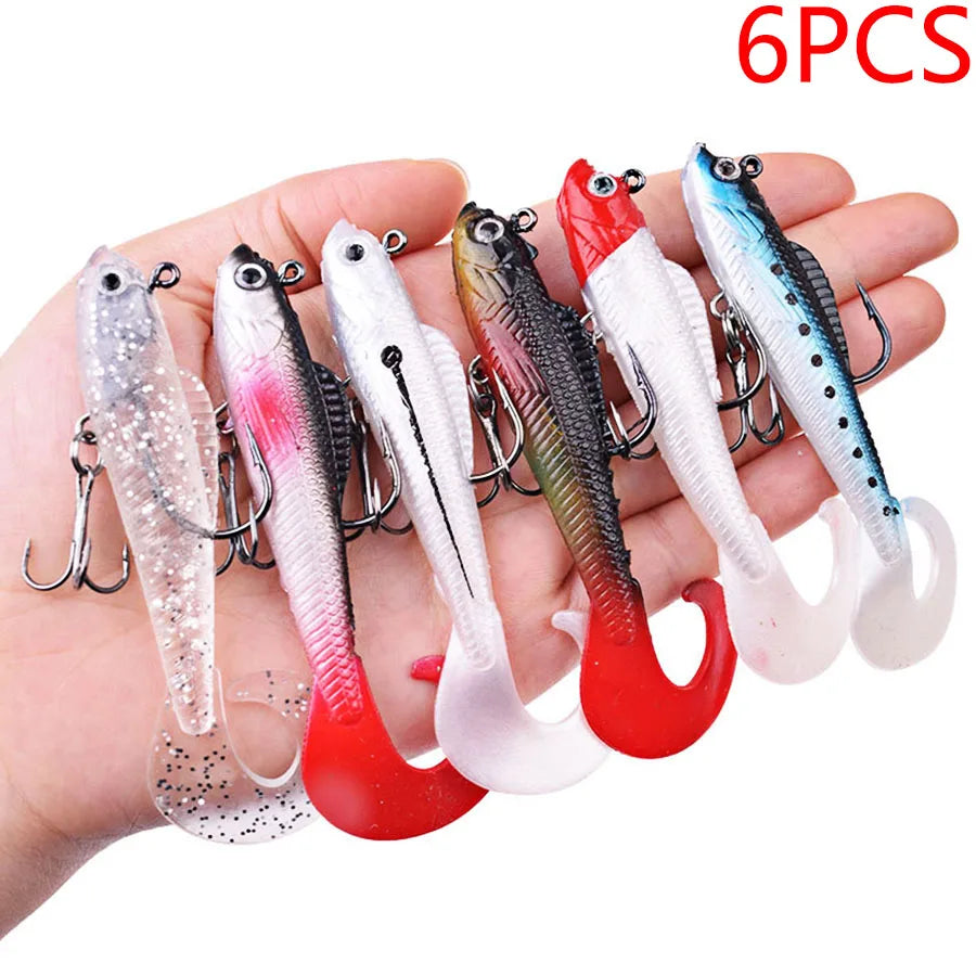 BODECIN Wobblers Soft Silicone Fishing Lures for Sea Bass