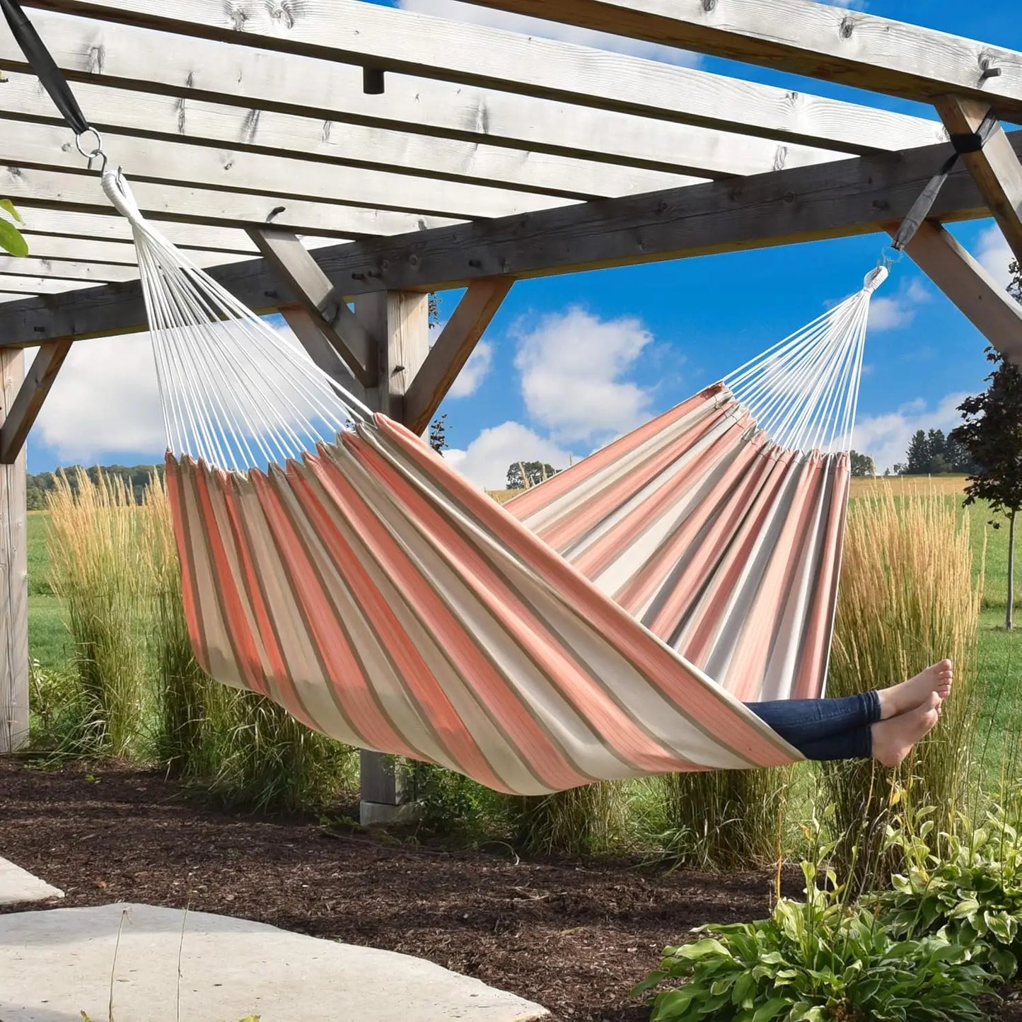 Weather Resistant Double Brazilian Hammock With Fade Resistant Fabric