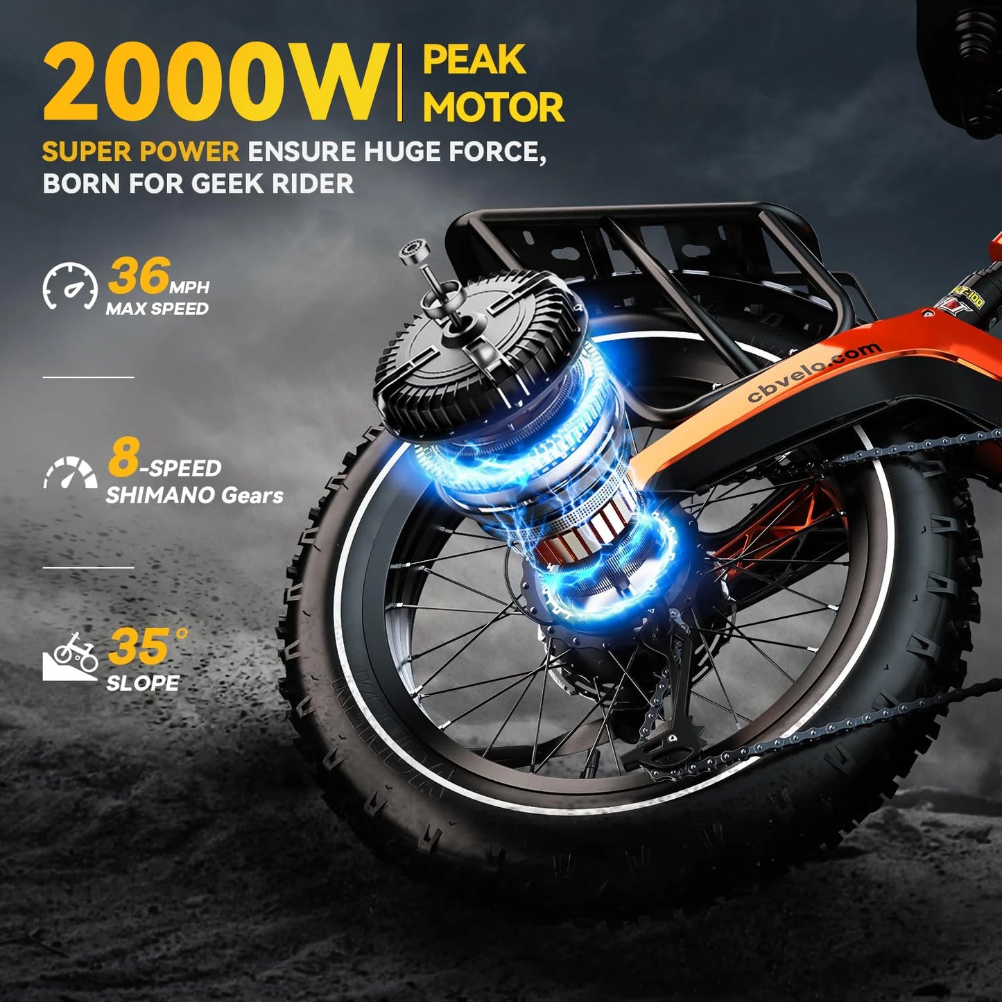 CYBERVELO Foldable 2000W Fat Tire EBike