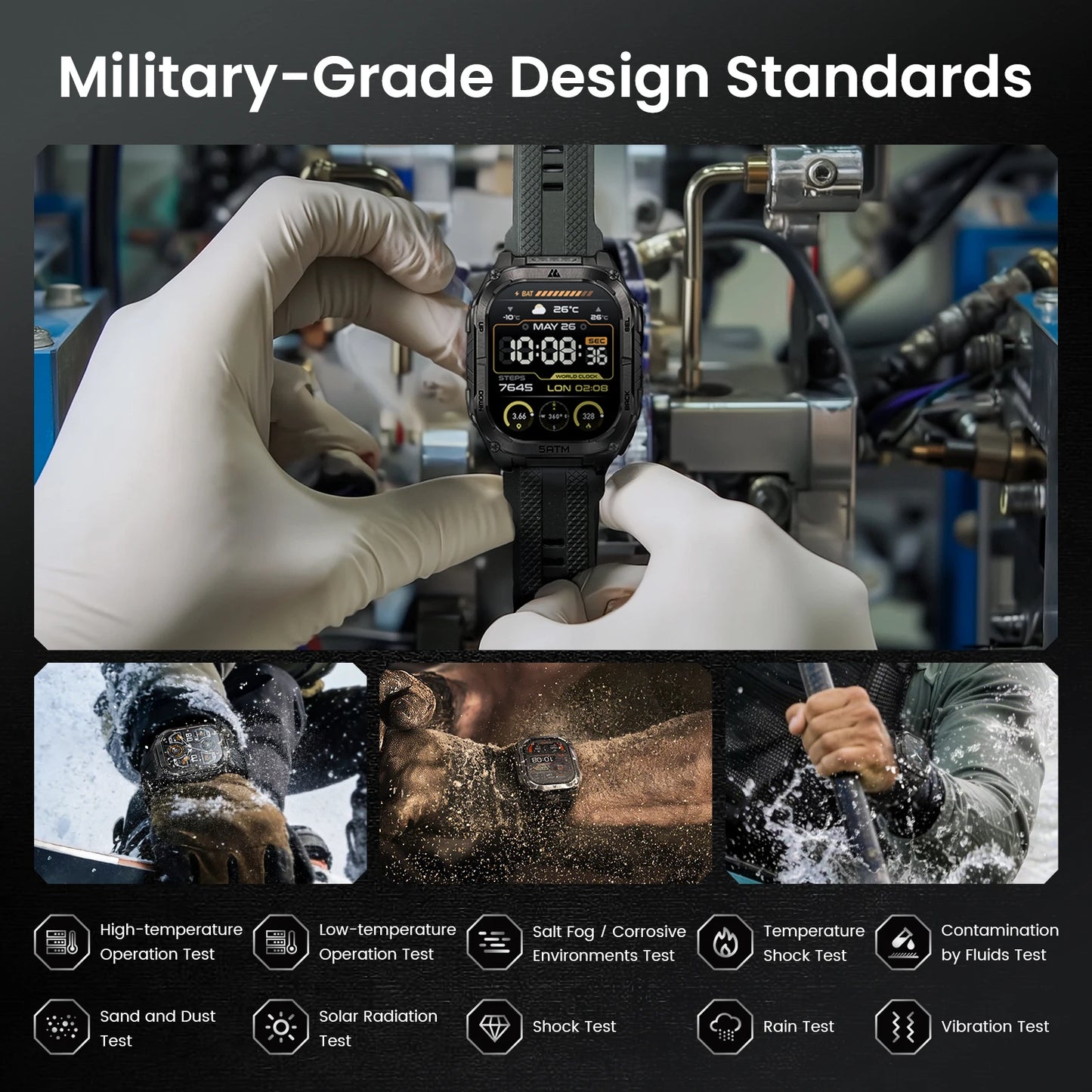 KOSPET Tank M4C GPS Smartwatch MILSTD 810H 5ATM For Men