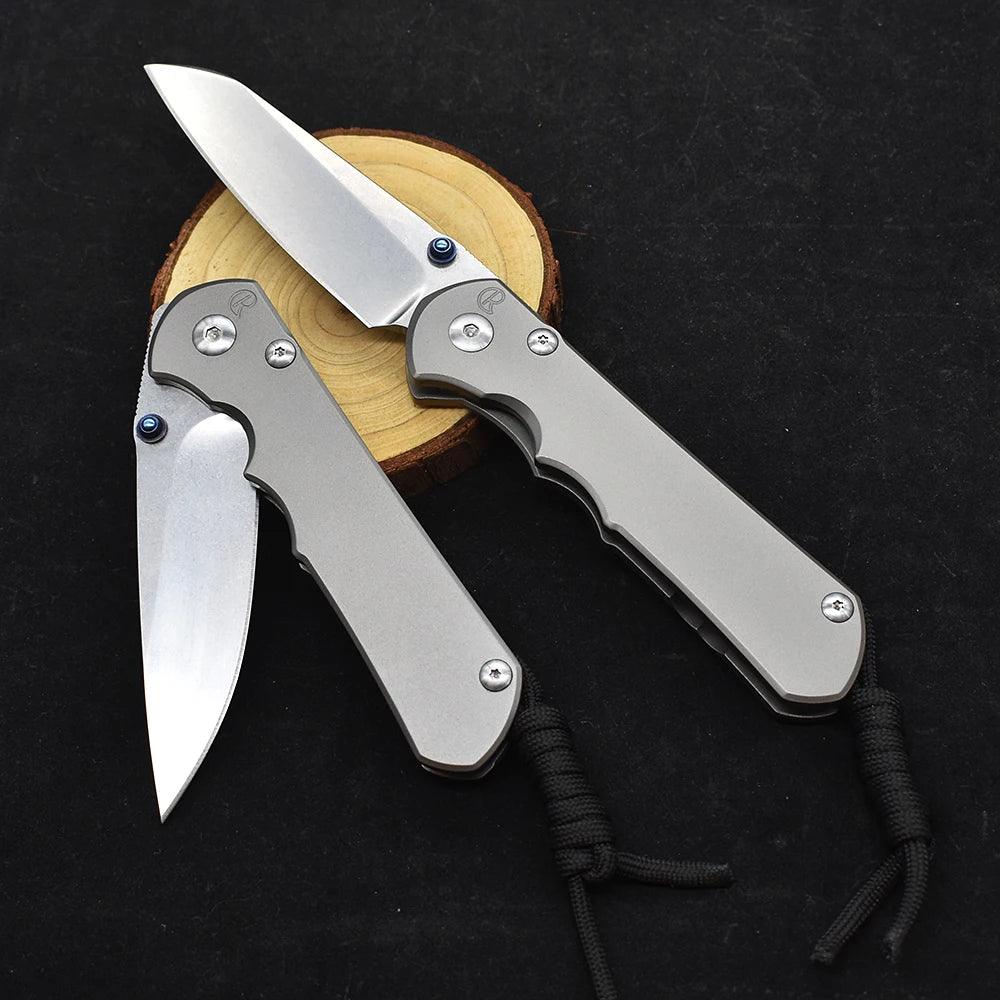 LUOKESI Folding Knife S35VN Blade Ball Bearing Stone Wash Titanium
