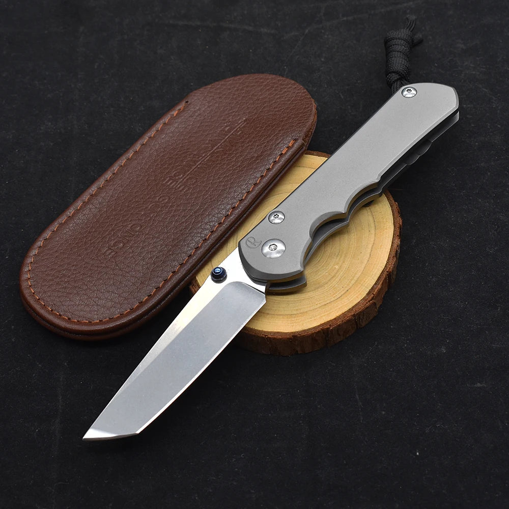 LUOKESI Folding Knife S35VN Blade Ball Bearing Stone Wash Titanium