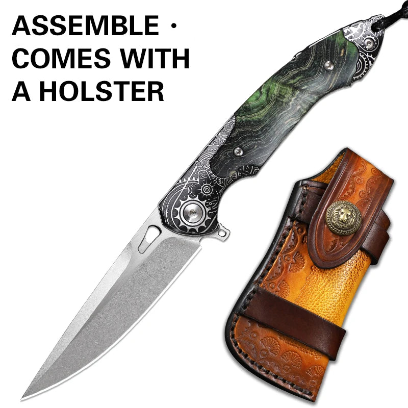 ALVELYDIY M390 Folding Pocket Knife EDC Everyday Carry