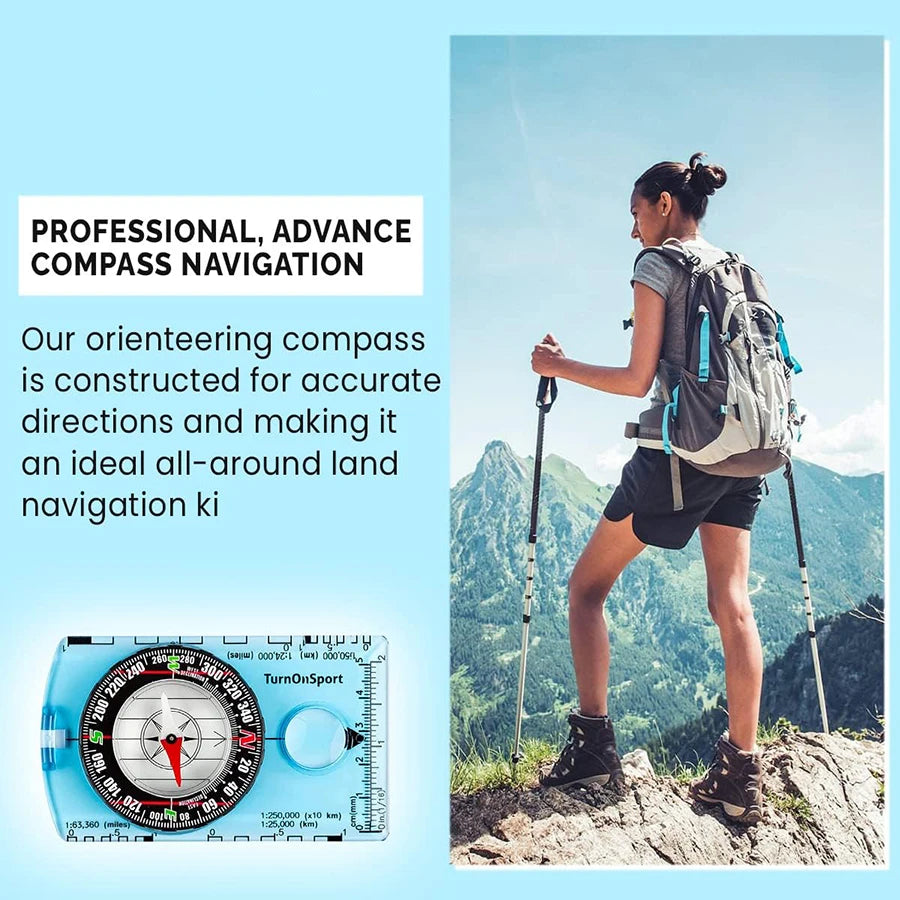 Professional Waterproof Camping Compass for Outdoor Navigation and Map Reading