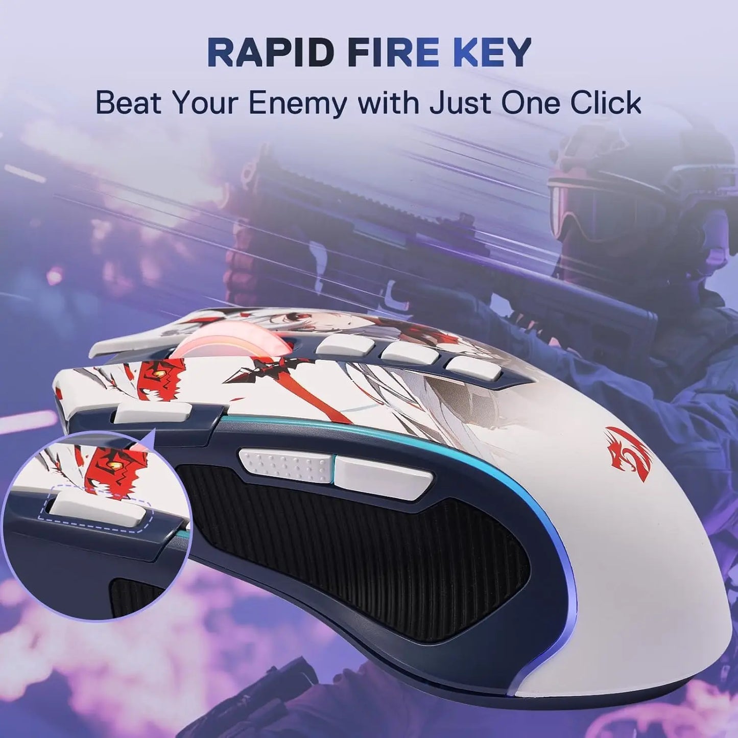 Redragon M612AK Pro RGB Gaming Mouse 8000 DPI Wired and Wireless