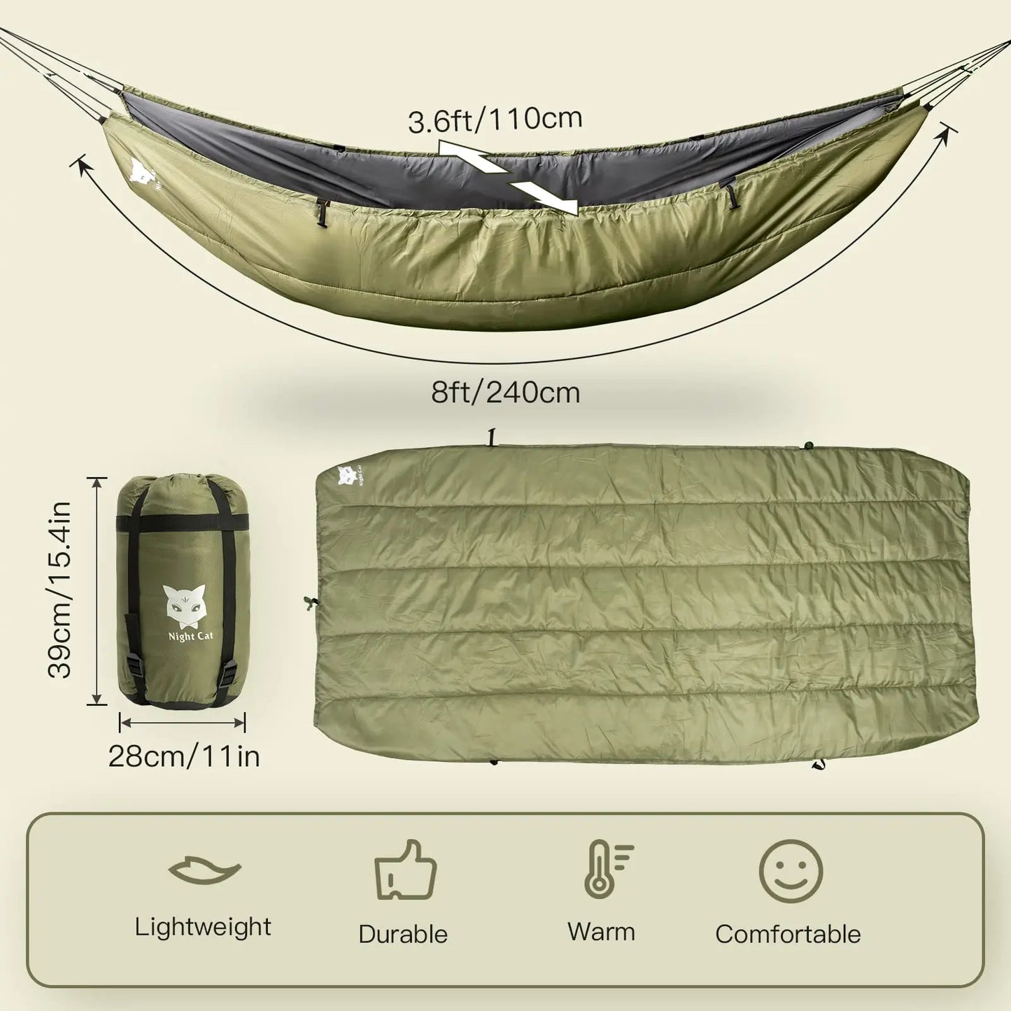Insulated Hammock Underquilt Sleeping Bag For All Seasons