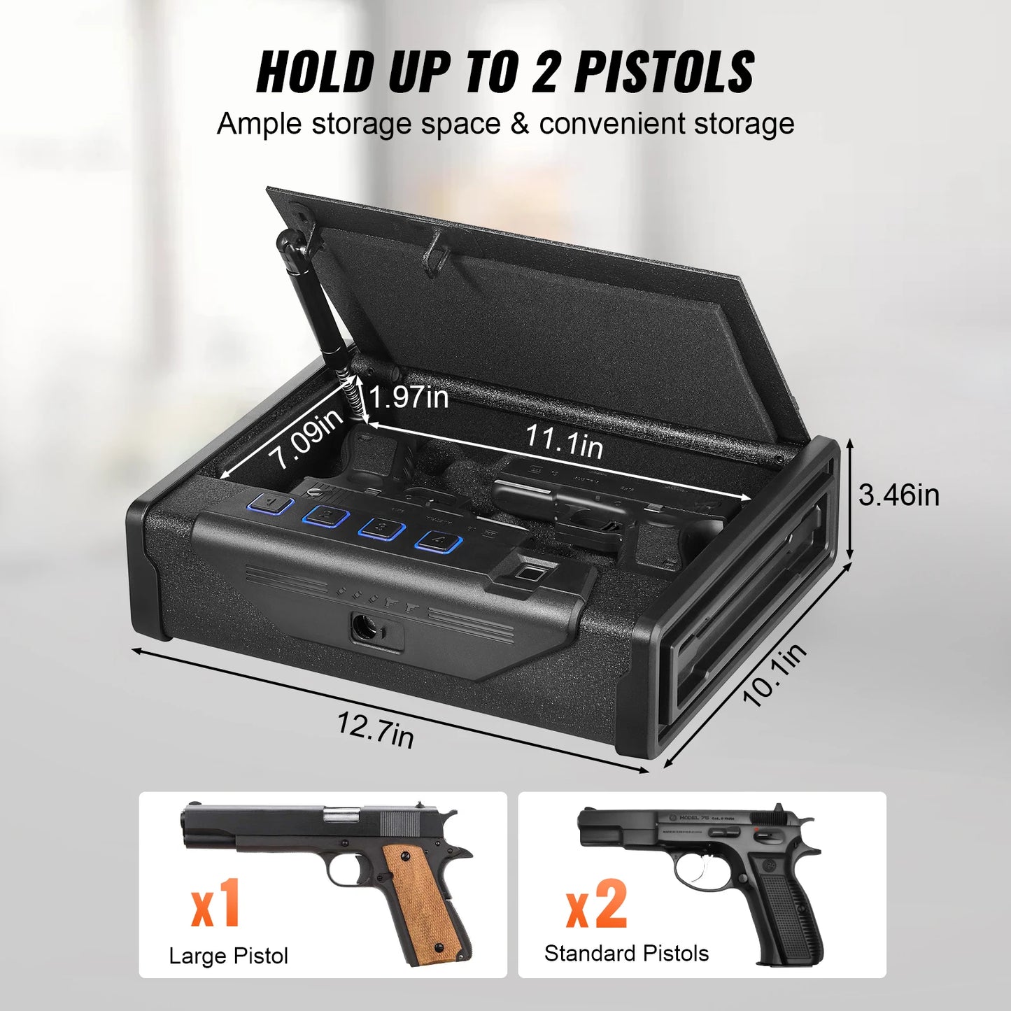 VEVOR Gun Safe Biometric Quick Access Case For Pistols