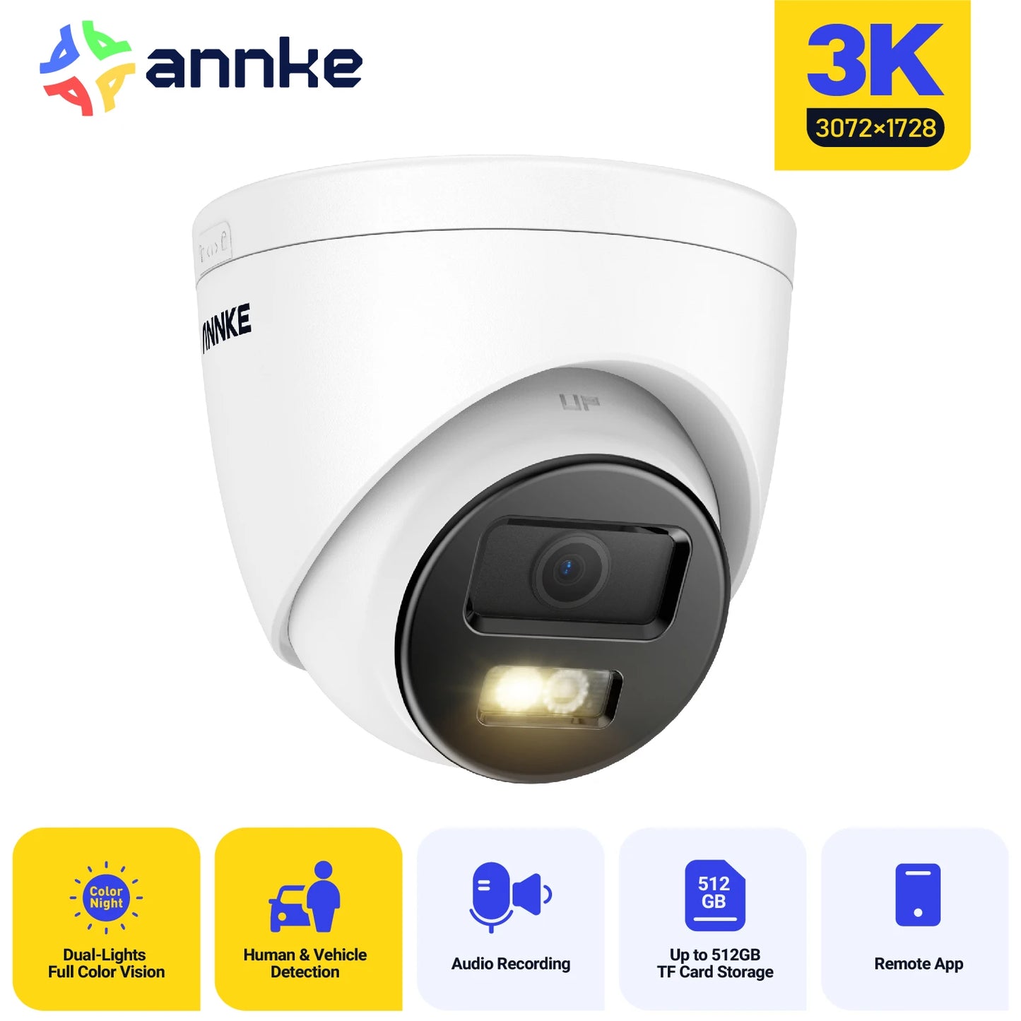 ANNKE 12MP 3K Outdoor Smart Dual Light PoE Security Camera