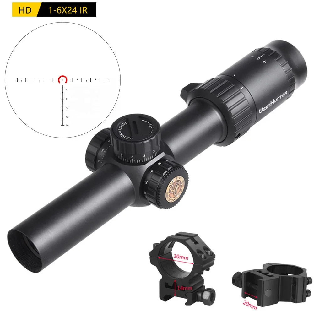 WestHunter HD IR LPVO Riflescope with Red Green Illumination
