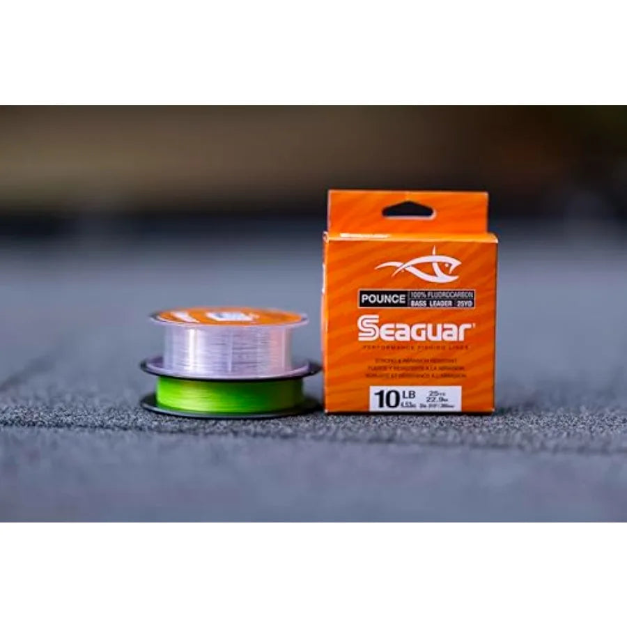 Pounce Bass Fishing Leader Line Freshwater 100 Percent Fluorocarbon Clear
